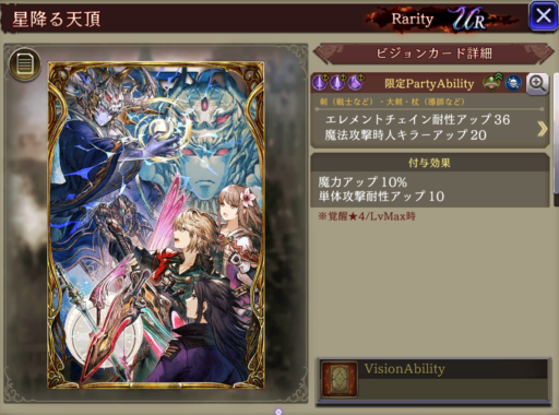 【FFBE幻影戦争】星降る天頂の凸別ステータス／アビリティ