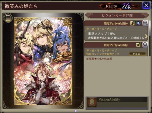 【FFBE幻影戦争】微笑みの姫たち  の凸別ステータス／アビリティ